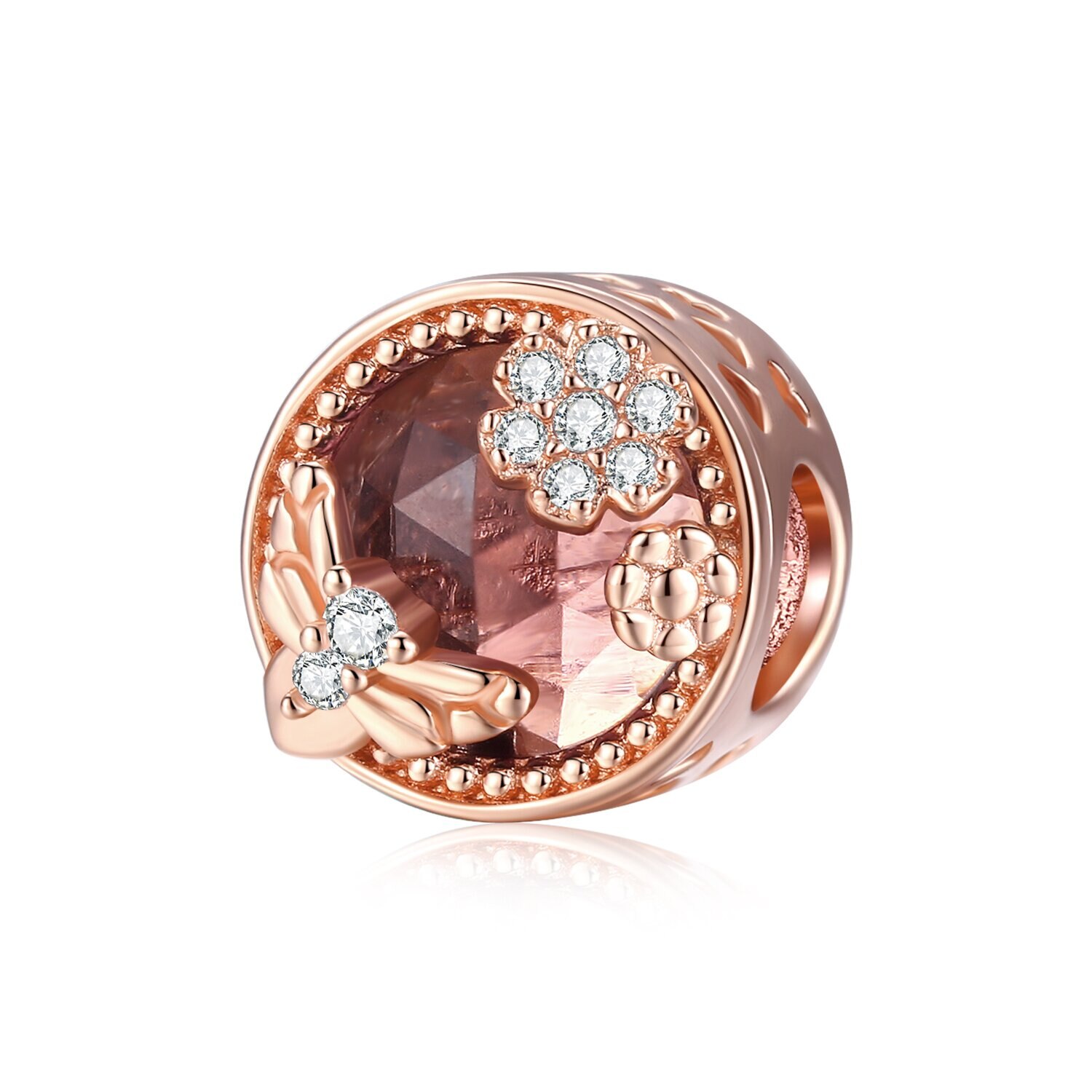 Talisman din argint Happy Time Rose Gold