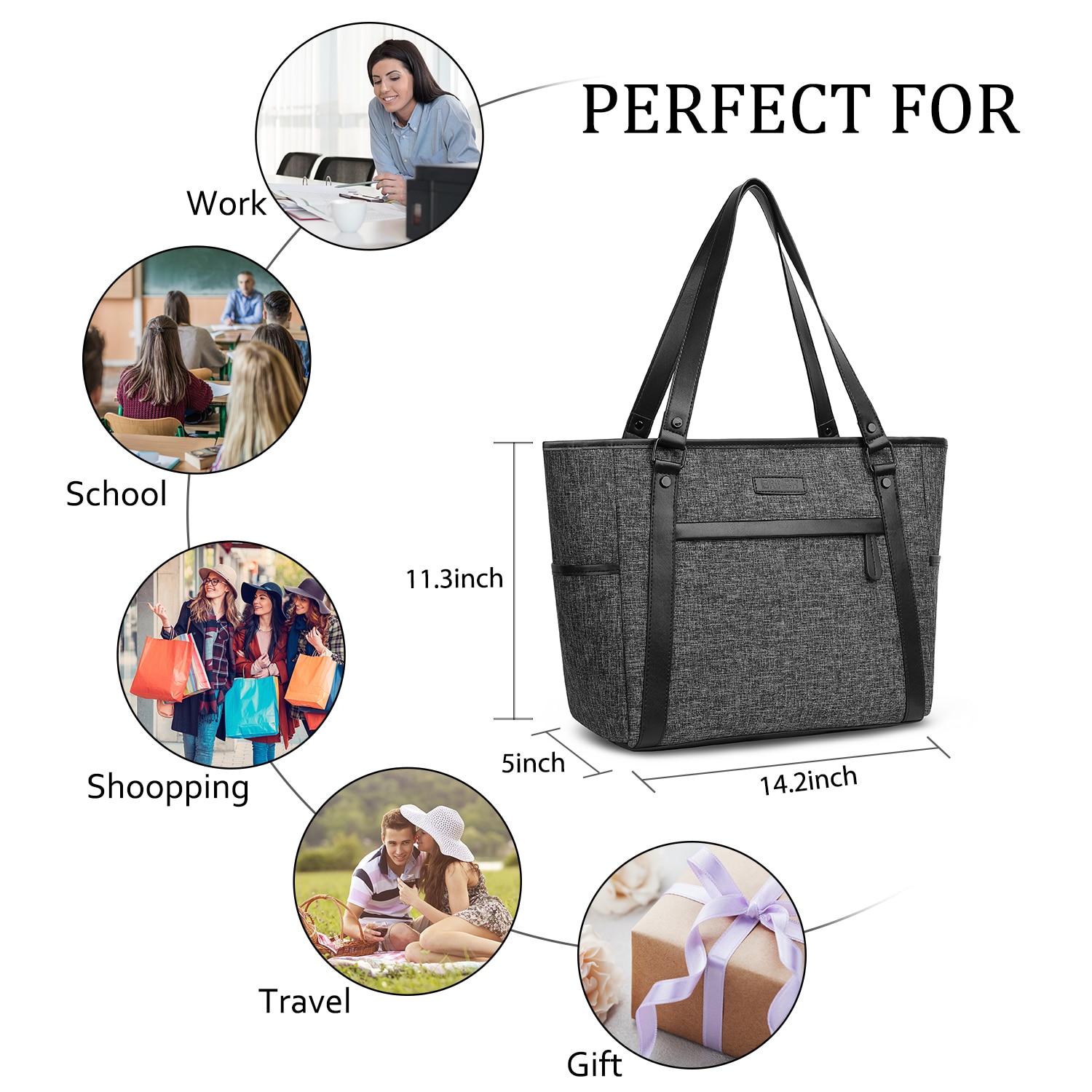 Geanta universala pentru laptop 15.6" BRINCH, Nylon, Negru