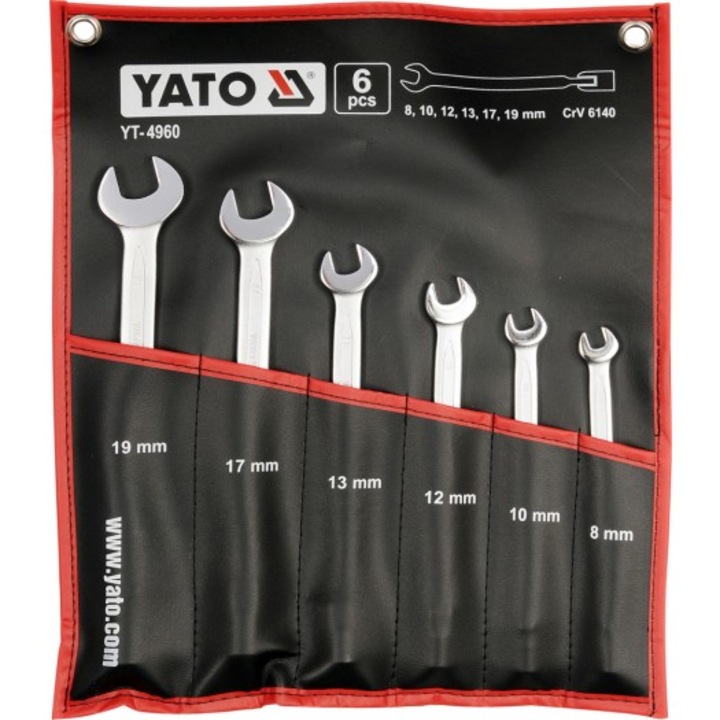 Set 6 chei tubulare Yato cu articulatie si fixe 8-19 mm