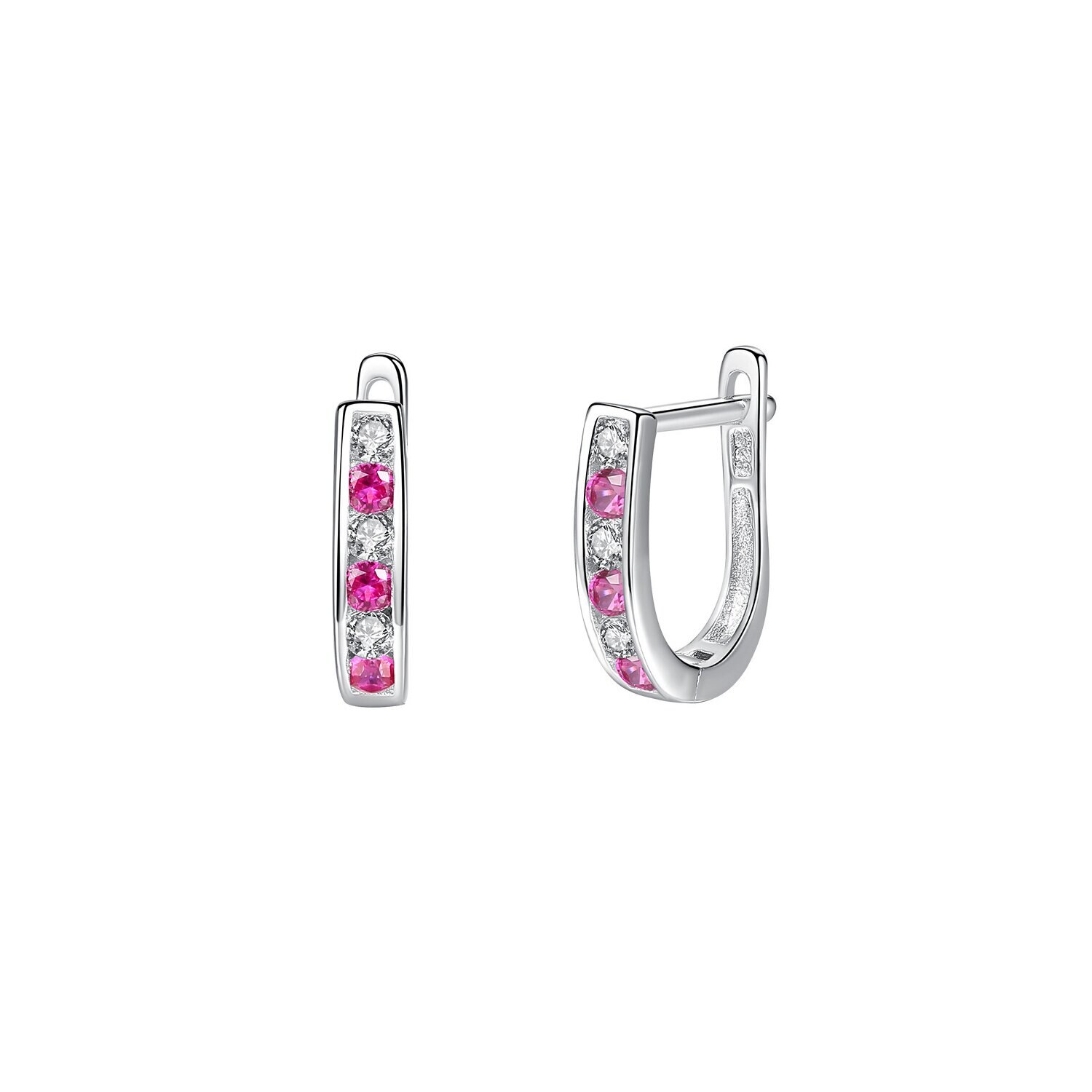 Cercei din argint Silver Burgundy Crystal