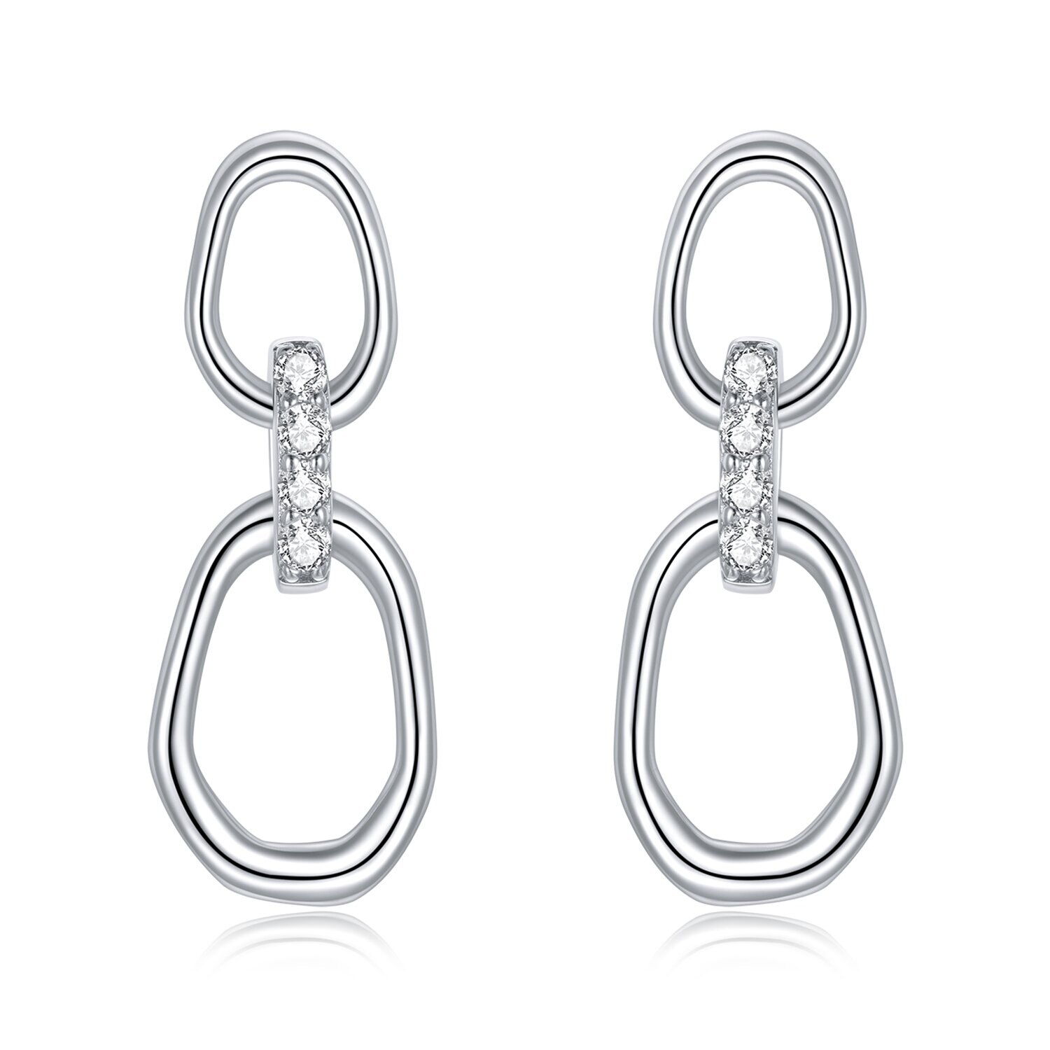 Cercei din argint Crystal Chain Drop