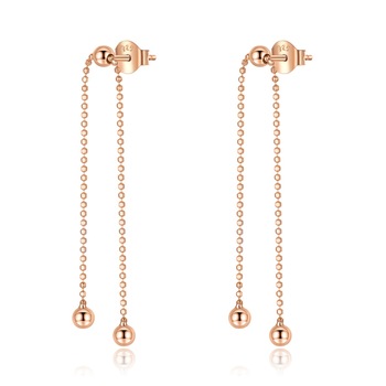Cercei din argint Rose Gold Tassel Cercei din argint Rose Gold Tassel