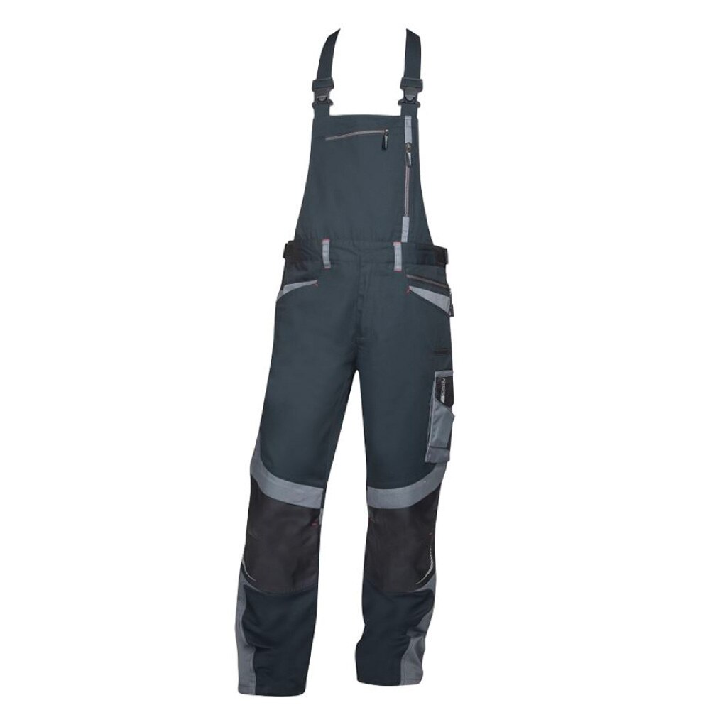 Pantaloni de lucru cu pieptar R8ED, culoare negru - gri, marimea 58