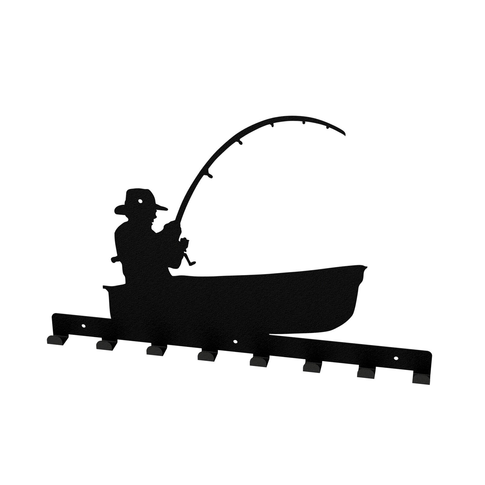 Cuier metalic Pescar - model 4219, Negru, 58x38x2.8 cm