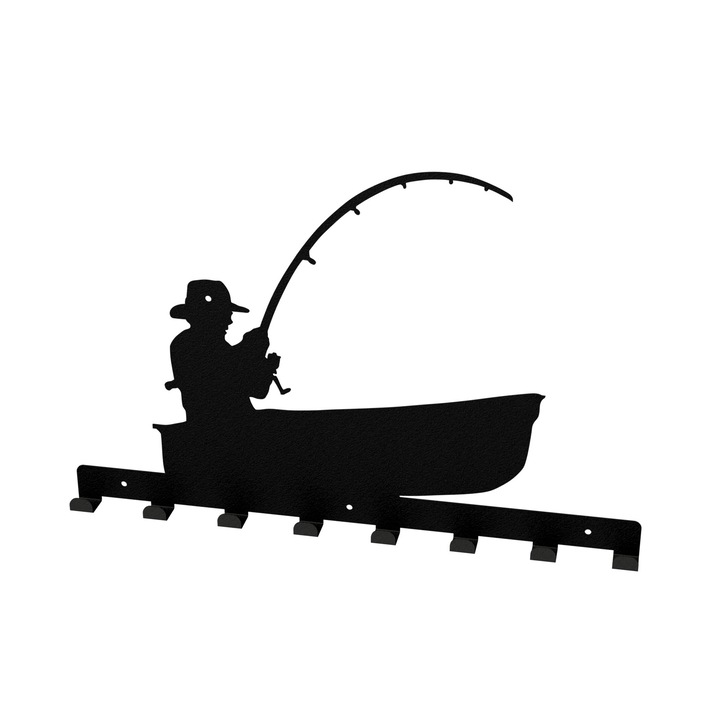 Pescar fém akasztó - 4219-es modell, Fekete, 58x38x2,8 cm