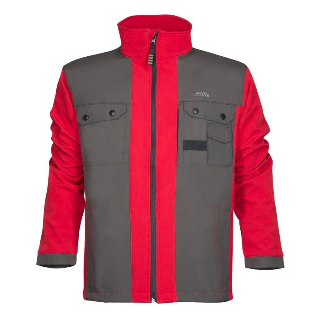 Jacheta softshell impermeabila BRICE, culoare rosu - negru, marimea XL
