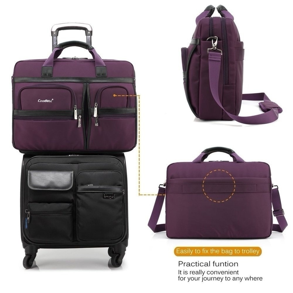 Geantă pentru laptop 17.3", CoolBell, Nylon/Poliester, Violet