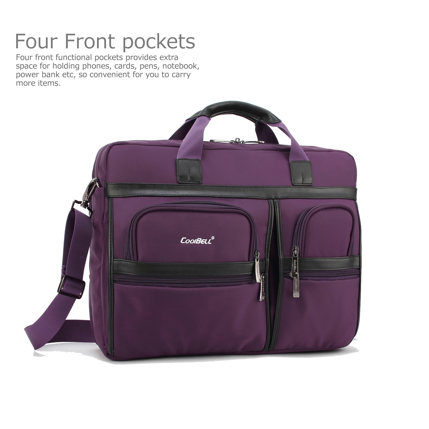 Geantă pentru laptop 17.3", CoolBell, Nylon/Poliester, Violet