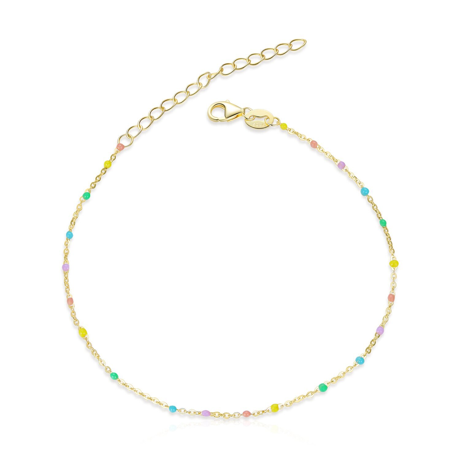 Bratara din argint Golden Colorful Beads