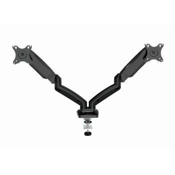 Suport de birou Gembird, 2 TV/monitor plat, diagonala max 27 inch, rotatie, inclinare, pivotare, orizontala, verticala, totala, max 7 Kg x 2 Suport de birou Gembird, 2 TV/monitor plat, diagonala max 27 inch, rotatie, inclinare, pivotare, orizontala, verticala, totala, max 7 Kg x 2