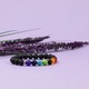 Aromaterápiás diffúzor karkötő "Harmony" 7 csakra, EZERA, láva kövekkel (vulkáni), gömbök 8mm, tarka, 17-18 cm