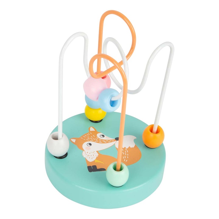 LEGLER Fa labirintus, gyöngyökkel és rókával, pasztell színekben