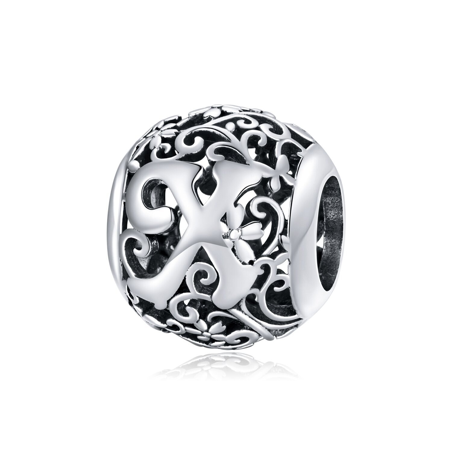 Talisman din argint Alphabet Letter X