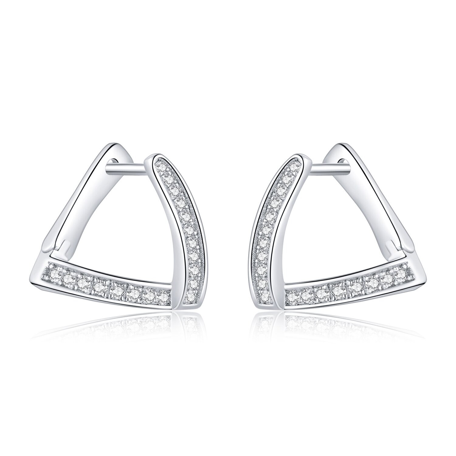 Cercei din argint Geometric Crystal Hoops
