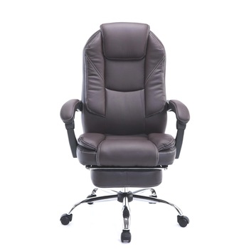 Scaun directorial cu suport picioare, ergonomic, piele ecologica, Maro Scaun directorial cu suport picioare, ergonomic, piele ecologica, Maro