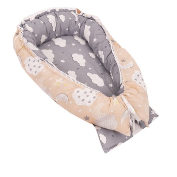 Baby nest, BabyNati, gri/crem, 90 x 70 cm Baby nest, BabyNati, gri/crem, 90 x 70 cm