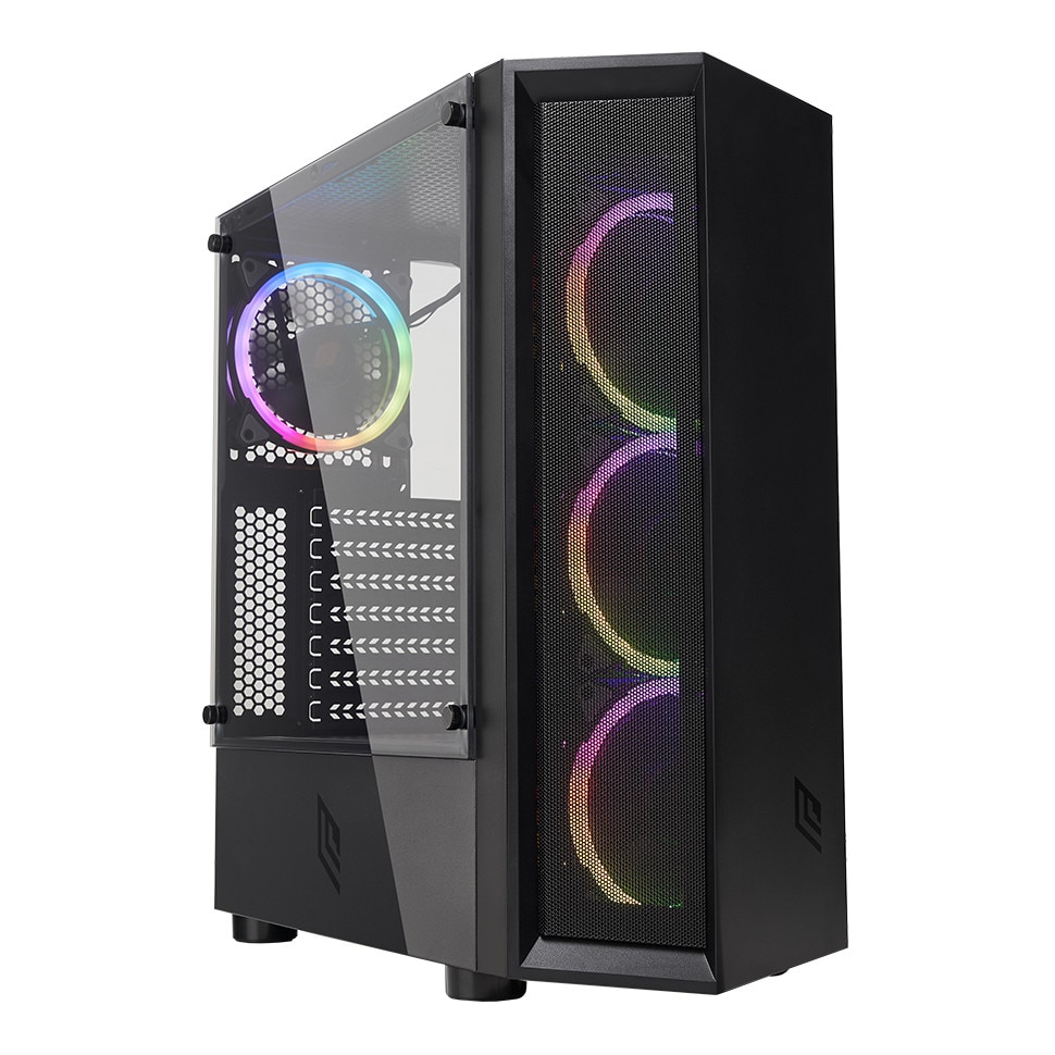 Carcasa, Noua Demon T8, Mid Tower, ATX, fara sursa, RGB, Negru