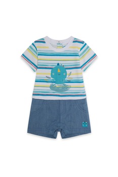 Tuc Tuc, Salopeta scurta cu imprimeu, albastru inchis/alb Tuc Tuc, Salopeta scurta cu imprimeu, albastru inchis/alb