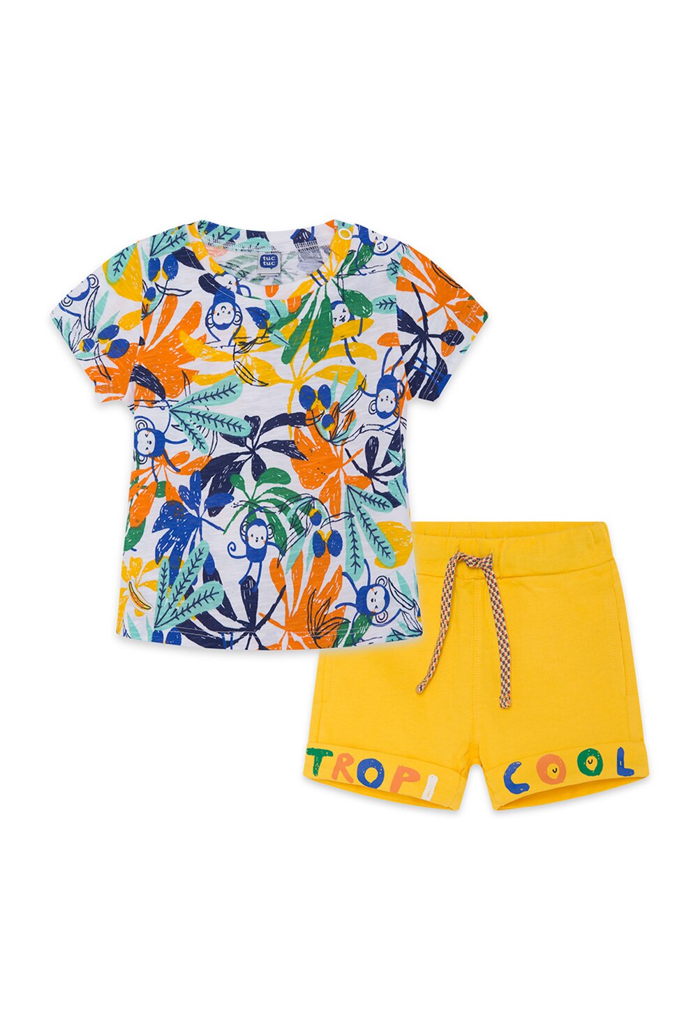 Tuc Tuc - Set 2 piese - tricou si pantaloni scurti cu imprimeu, Multicolora