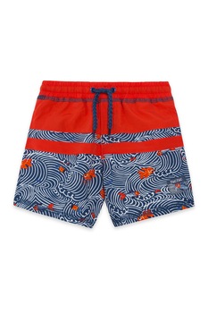 Tuc Tuc, Pantaloni scurti de baie cu snur de ajustare, Rosu/Bleumarin, 99-104 CM Tuc Tuc, Pantaloni scurti de baie cu snur de ajustare, Rosu/Bleumarin, 99-104 CM