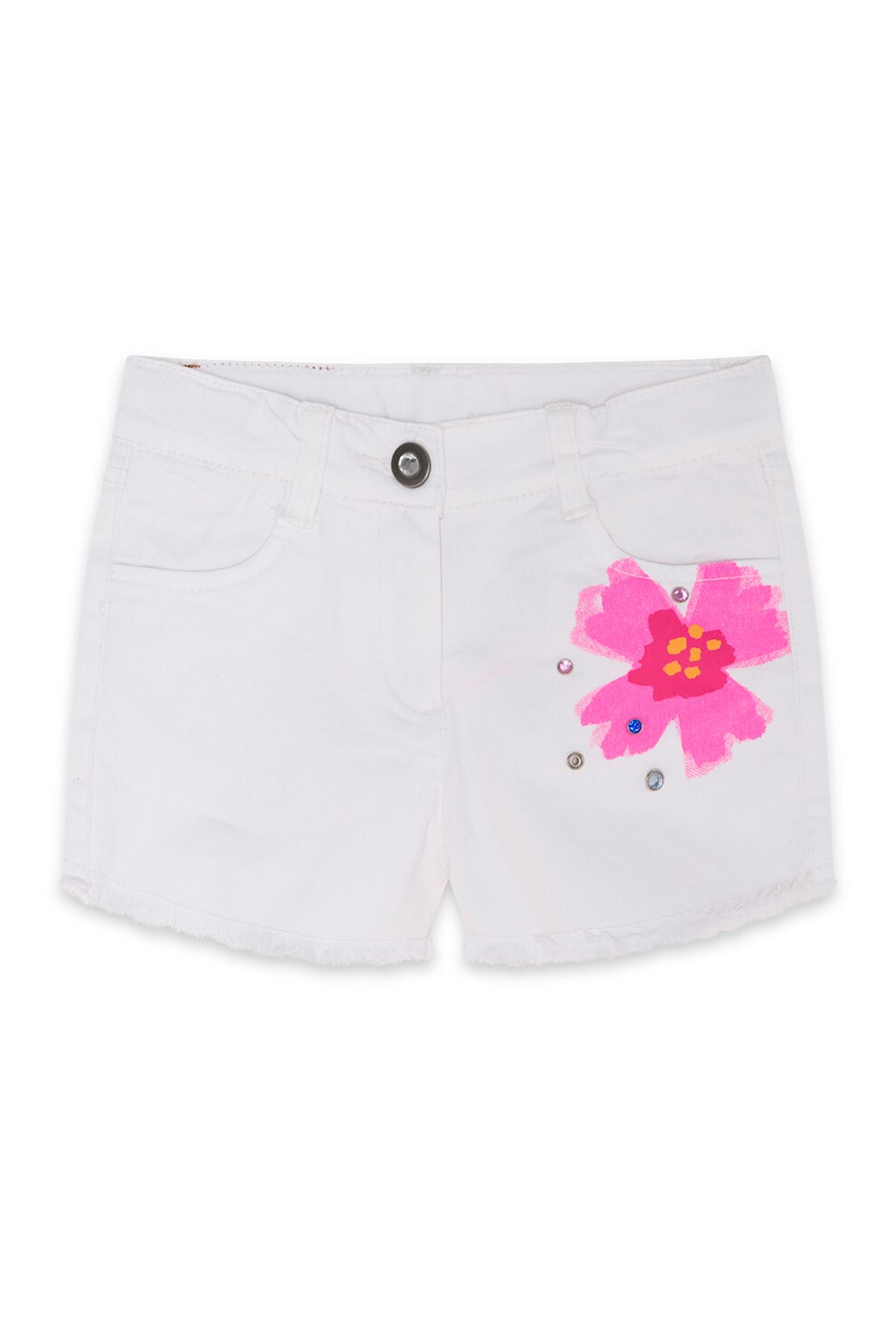 Tuc Tuc, Pantaloni scurti din denim cu imprimeu floral, Alb/Roz