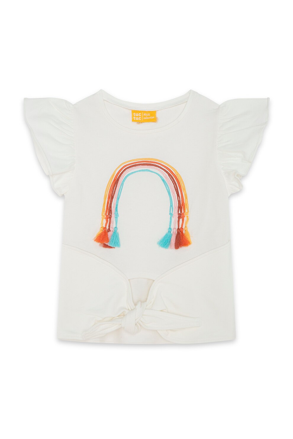 Tuc Tuc, Tricou cu detaliu innodat, Alb