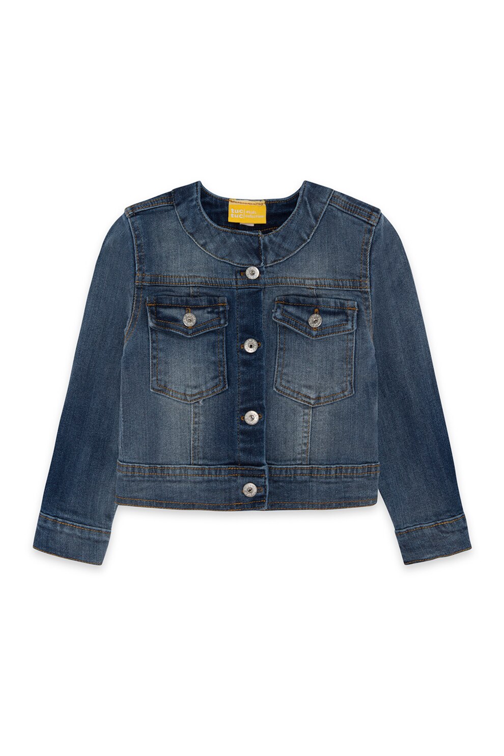 Tuc Tuc, Jacheta din denim cu cusaturi contrastante, Bleumarin