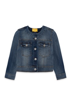 Tuc Tuc, Jacheta din denim cu cusaturi contrastante, Bleumarin Tuc Tuc, Jacheta din denim cu cusaturi contrastante, Bleumarin