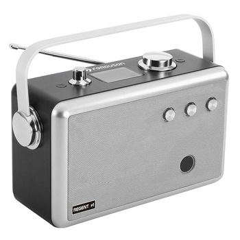 Radio portabil, REGENT, P1, DAB/DAB+ si FM, 30 W, Plastic/Aluminiu, Negru/Argintiu Radio portabil, REGENT, P1, DAB/DAB+ si FM, 30 W, Plastic/Aluminiu, Negru/Argintiu