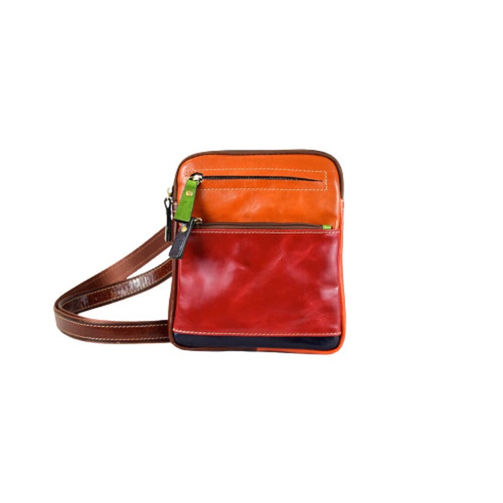 TORNABUONI, SQUARE, válltáska, bőr, tarka, 18x2x22 cm