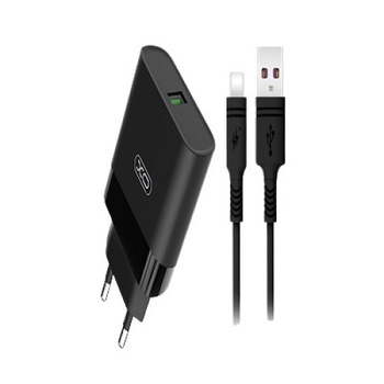 Incarcator retea XO L63 si cablu type-c QC 3.0, 15W, 3A, negru Incarcator retea XO L63 si cablu type-c QC 3.0, 15W, 3A, negru