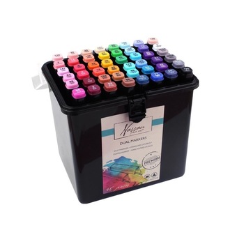 Set 48 piese markere premium Nassau Fine Art cu 2 capete diverse culori Set 48 piese markere premium Nassau Fine Art cu 2 capete diverse culori