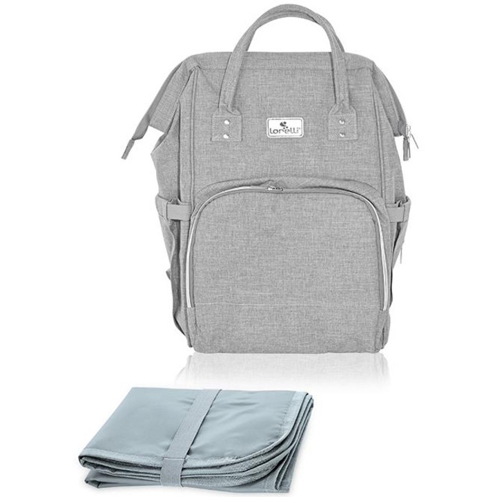 Rucsac accesorii bebelusi, Lorelli, Tina, multiple compartimente, Grey
