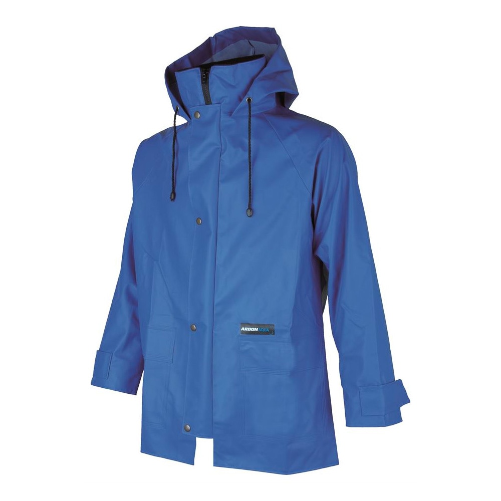 Jacheta impermeabila cu gluga AAQ 103, culoare albastru, marimea M