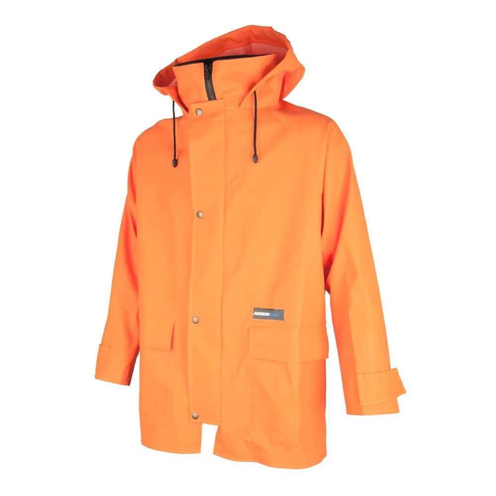 Jacheta impermeabila cu gluga AAQ 103, culoare portocaliu, marimea L