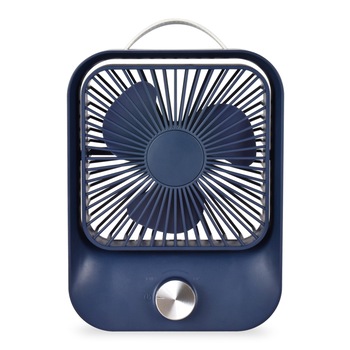 Ventilator portabil pentru birou, 2.6 W, acumulator 2400 mAh, incarcare 3 ore, autonomie pana la 7 ore, reincarcabil USB, Ideas4Comfort, albastru Ventilator portabil pentru birou, 2.6 W, acumulator 2400 mAh, incarcare 3 ore, autonomie pana la 7 ore, reincarcabil USB, Ideas4Comfort, albastru
