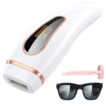 Epilator IPL FunVita™ T13, 999.999 pulsatii, display LCD, suprafata lampa 3.5 cm, epilare si intinerire piele/acnee, 5 viteze, tub lumina quartz, mod automat si manual, epilare definitiva, senzor nuanta piele, inclus ochelari protectie, Alb Epilator IPL FunVita™ T13, 999.999 pulsatii, display LCD, suprafata lampa 3.5 cm, epilare si intinerire piele/acnee, 5 viteze, tub lumina quartz, mod automat si manual, epilare definitiva, senzor nuanta piele, inclus ochelari protectie, Alb