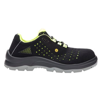 Pantofi de protectie VERNOR S1P ESD SRC, culoare negru - verde, marimea 38