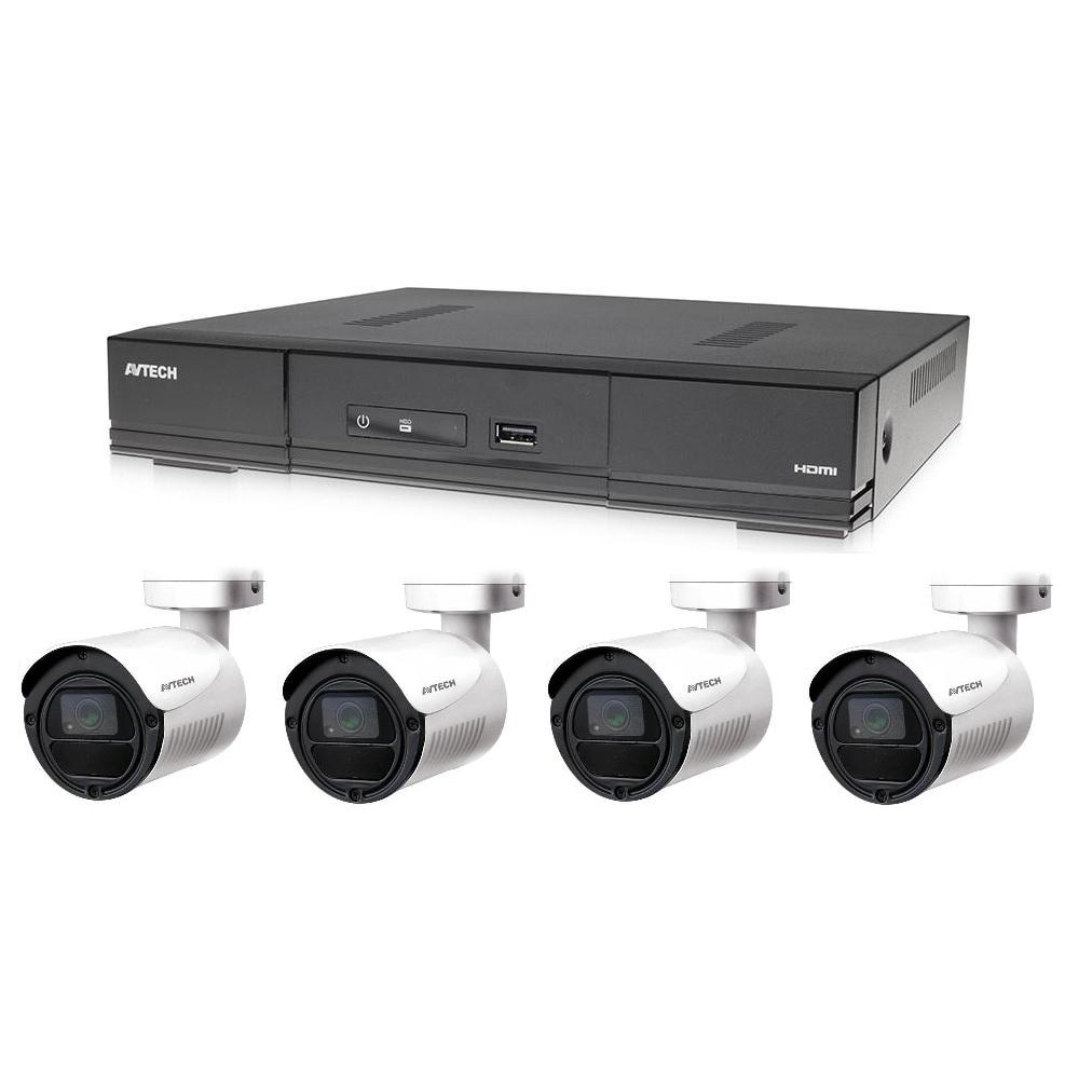 Kit supraveghere DVR+4 Camere DGD1005AV+2 Surse Alimentare OXE, Avtech, CMOS, 1936x1096p, 25/30 FpS, 25m