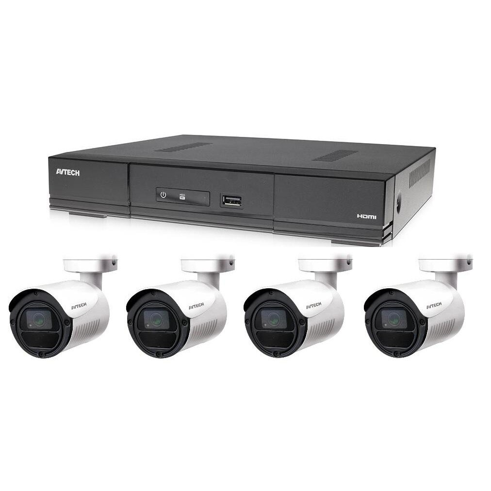 Kit supraveghere DVR+4 Camere DGC105T+2 Surse Alimentare OXE, Avtech, IP, 2560x1920p, 20 FpS, 50m