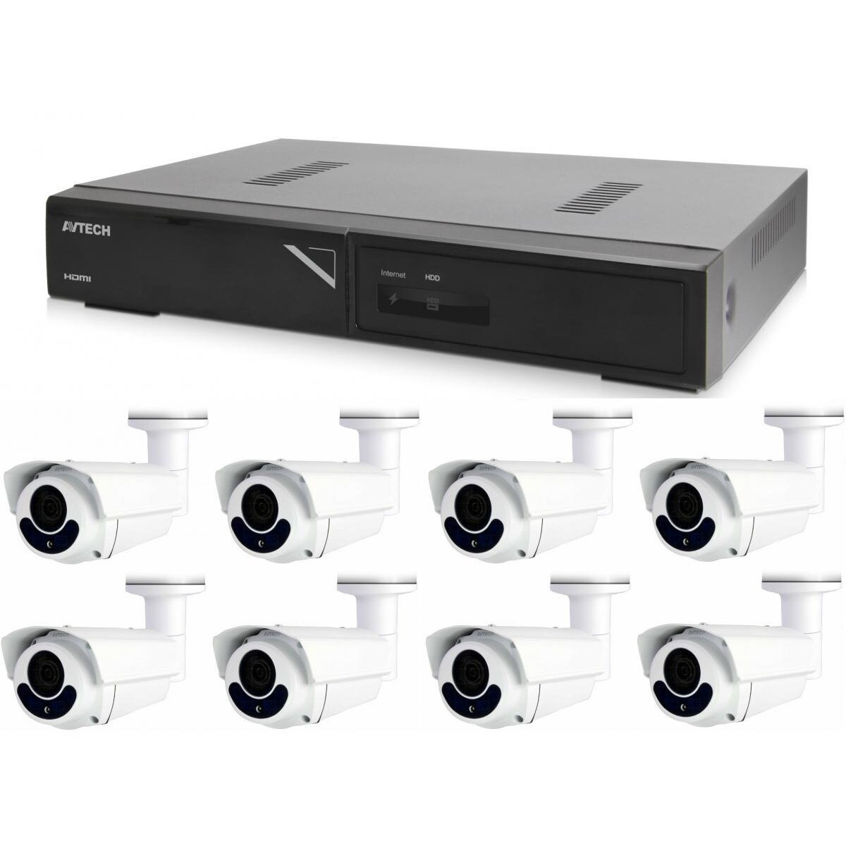 Kit supraveghere NVR+8 Camere DGM2643SV+8 Cabluri UTP, Avtech, IP, CMOS, 1936x1096p, 30FpS