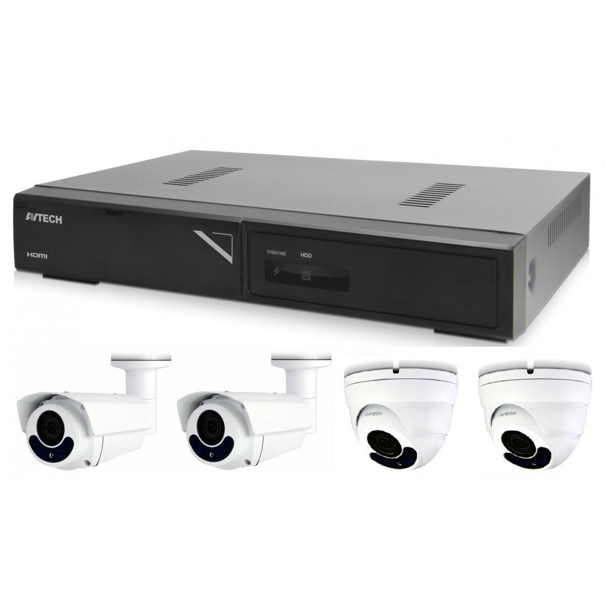 Kit supraveghere NVR+2 Camere DGM2443SVSE+2 Camere DGM2643SV+4 Cabluri UTP, Avtech, IP, 30FpS