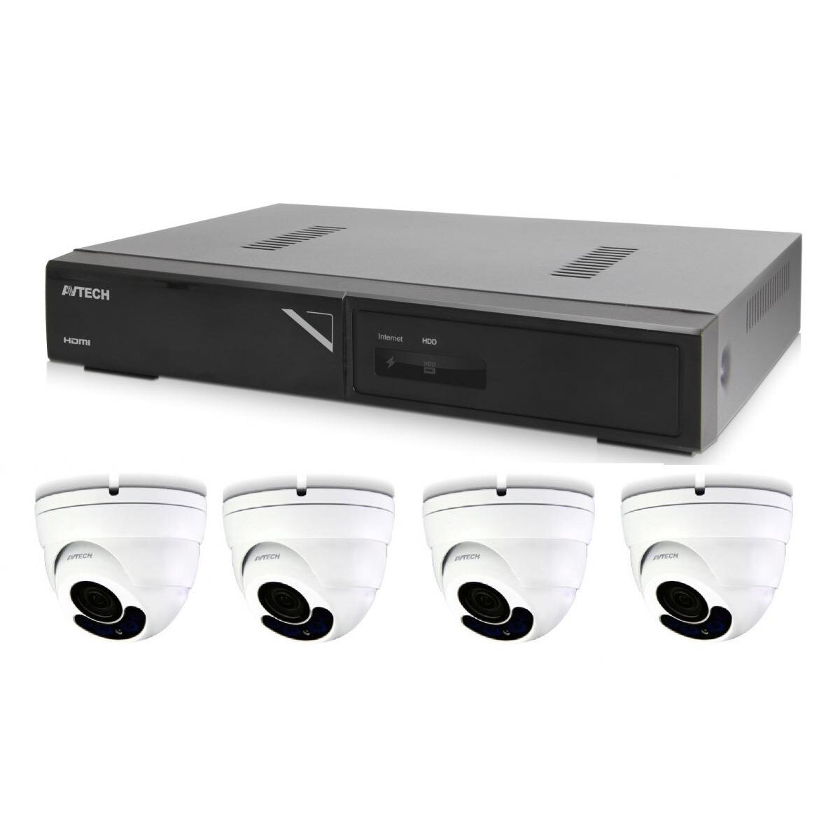 Kit supraveghere NVR+4 Camere DGM5406ASE+4 Cabluri UTP, Avtech, IP, CMOS, 1936x1096p, 40m