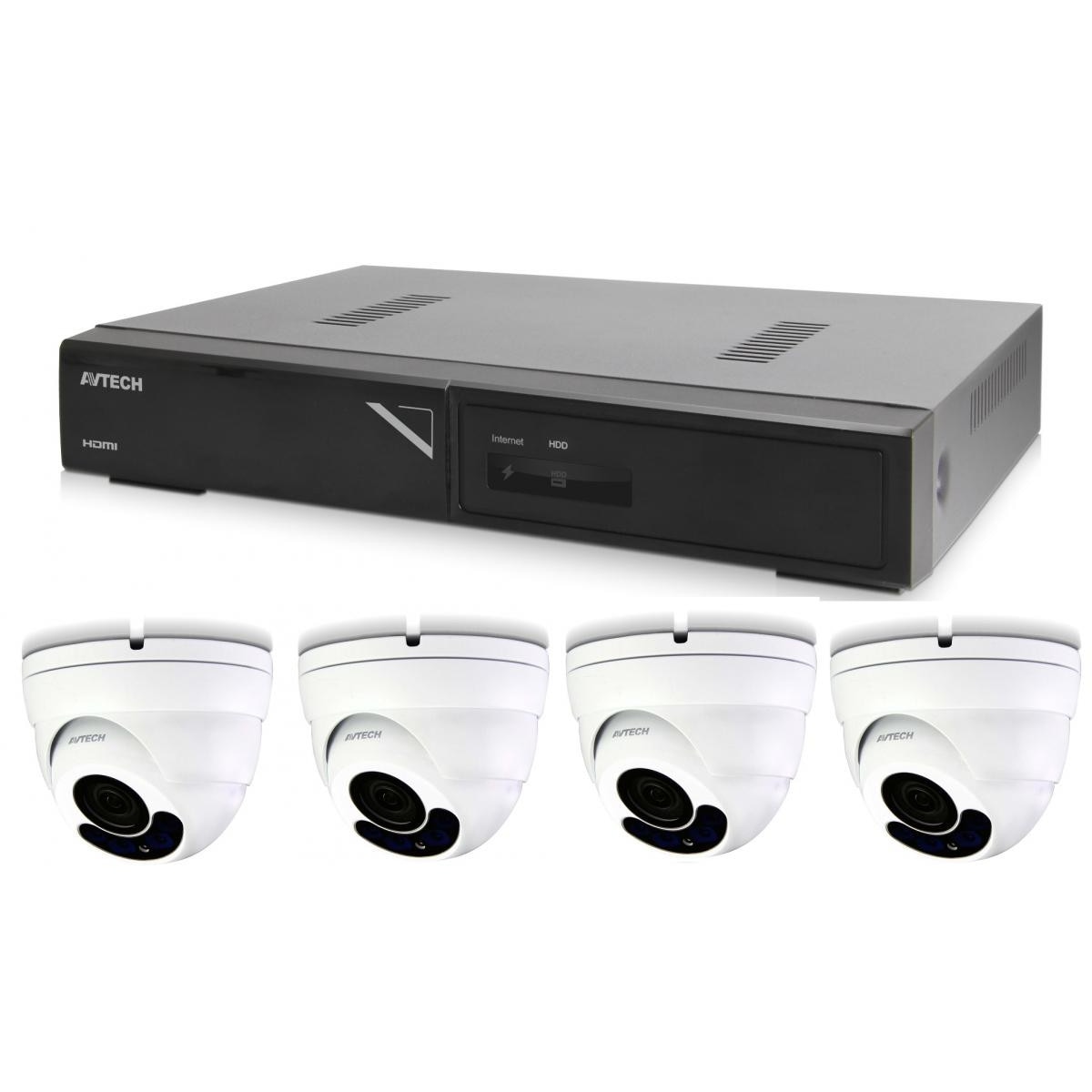 Kit supraveghere NVR+4 Camere dgm2443svse+4 Cabluri UTP, Avtech, IP, CMOS, 1936x1096p, 30FpS