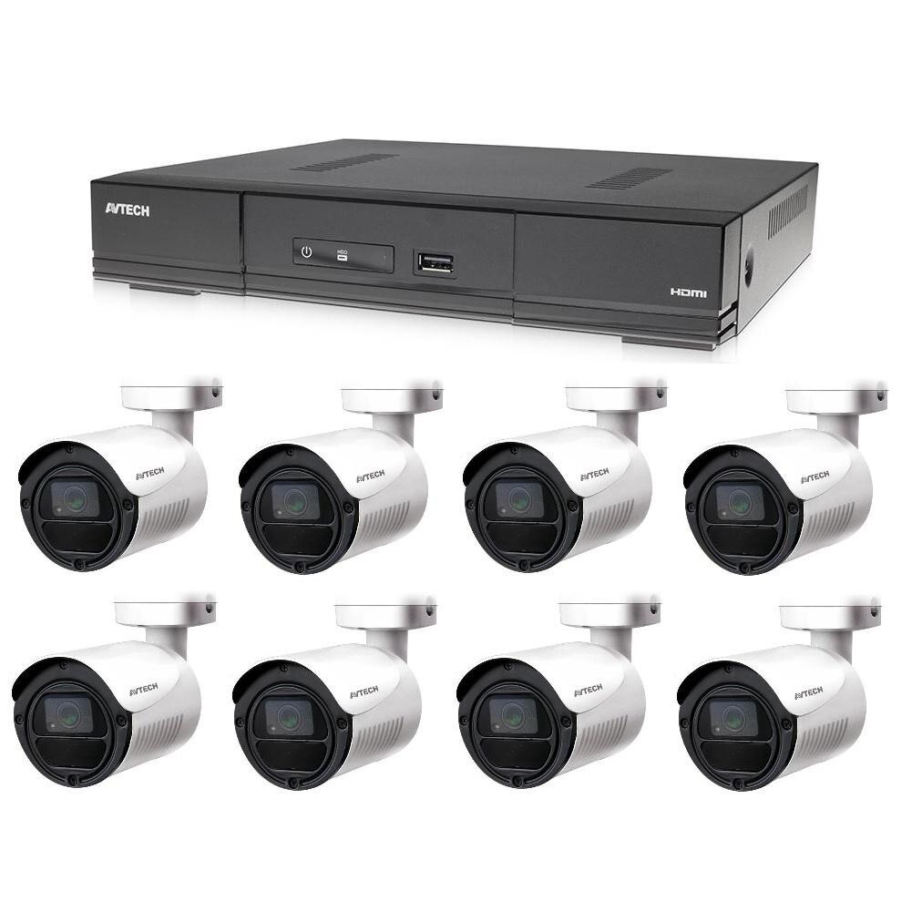 Kit supraveghere DVR+8 Camere DGC1105YFT+4 Cabluri alimentare, Avtech, IP, CMOS, 1936x1096p, 25/30FpS