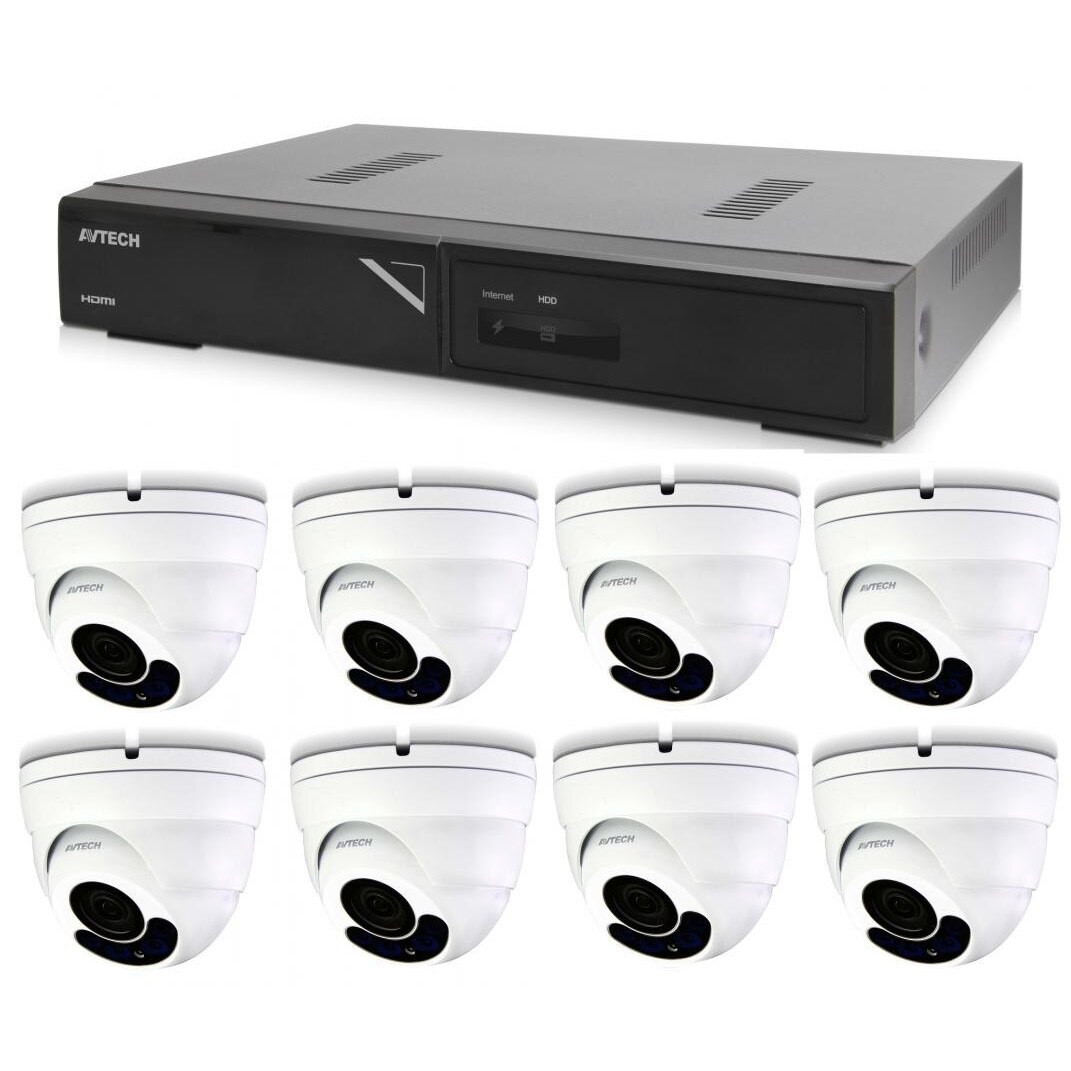 Kit supraveghere NVR+8 Camere DGM2443SVSE+8 Cabluri UTP, Avtech, IP, CMOS, 1936x1096p, 30FpS