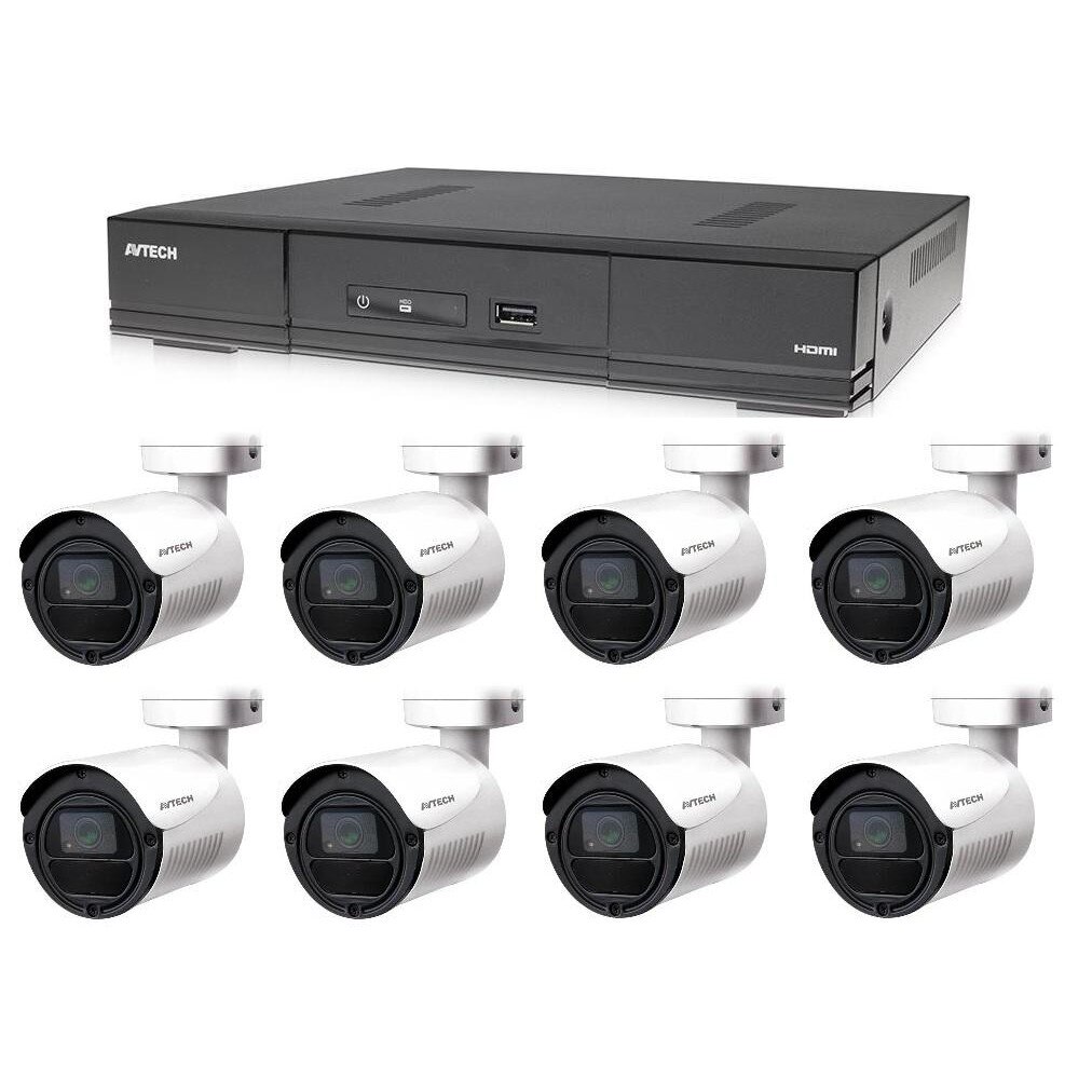 Kit supraveghere DVR+8 Camere DGC5105T+4 Cabluri alimentare, Avtech, IP, CMOS, 2560x1920p, 20FpS