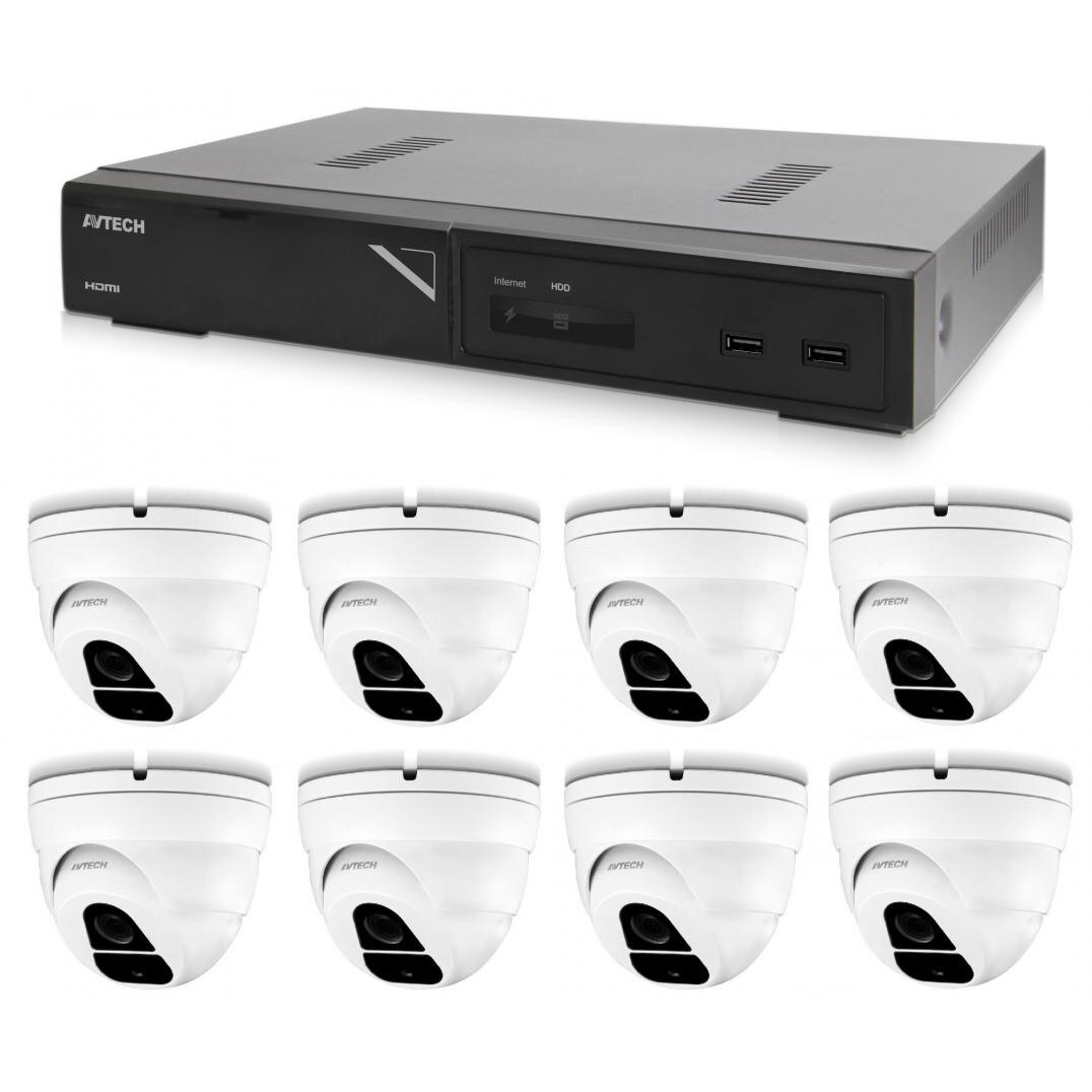 Kit supraveghere NVR+8 Camere DGM2203SVSE+8 Cabluri UTP, Avtech, IP, CMOS, 1936x1096p, 25m