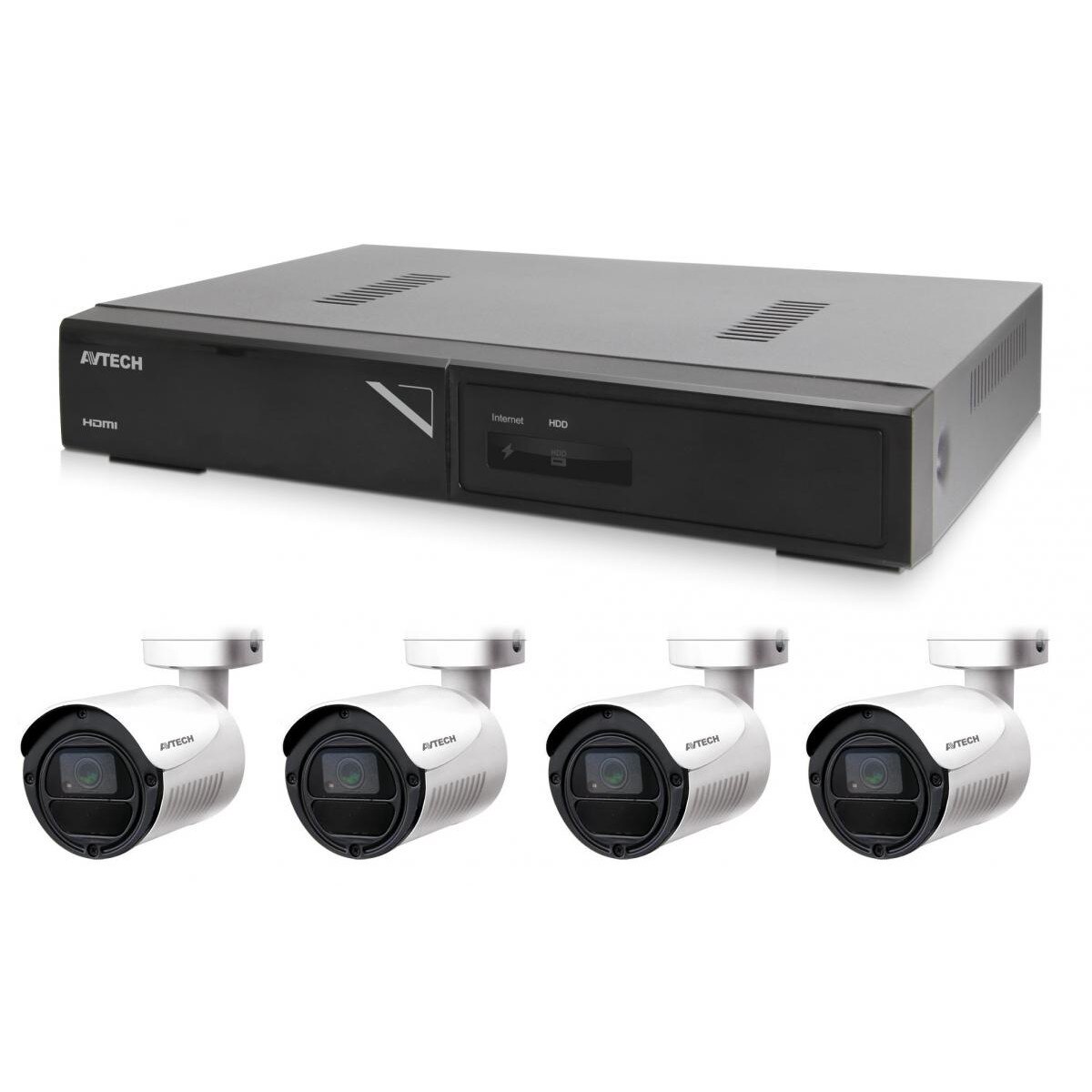 Kit supraveghere NVR+4 Camere dgm2103sv+4 Cabluri UTP, Avtech, IP, CMOS, 1936x1096p, 30FpS