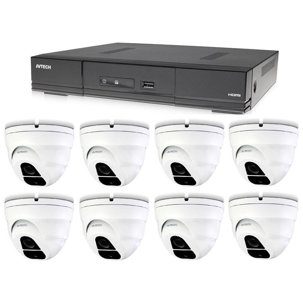 Kit supraveghere DVR+8 Camere DGC5205TSE+4 Cabluri alimentare, Avtech, IP, CMOS, 2560x1920p, 20FpS